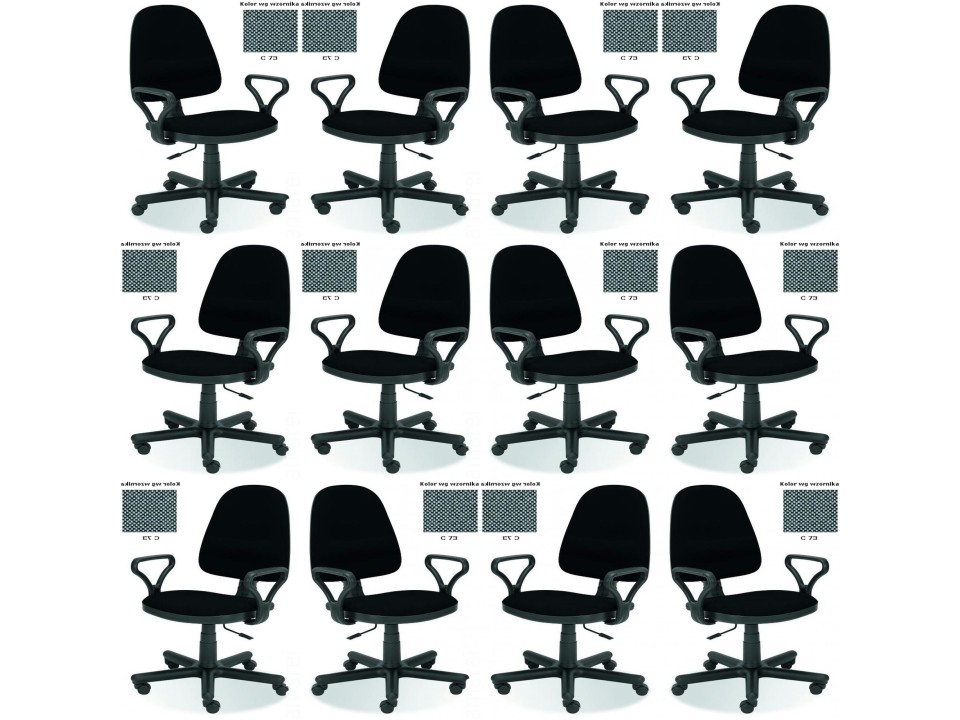 Dwanaście krzeseł biurowych szarych - 6732