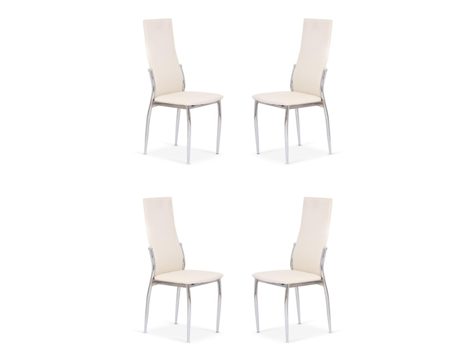 Cztery krzesła chrom waniliowy - 7890