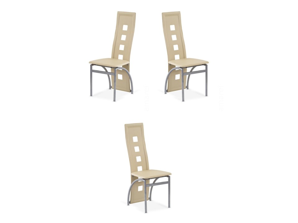 Trzy krzesła ciemny krem - 7200