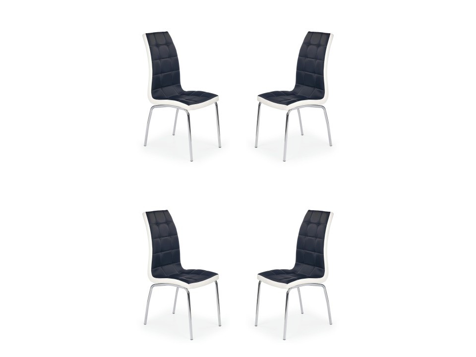 Cztery krzesła czarno - białe - 4786