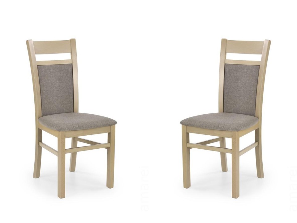 Dwa krzesła tapicerowane  dąb sonoma  - 0978