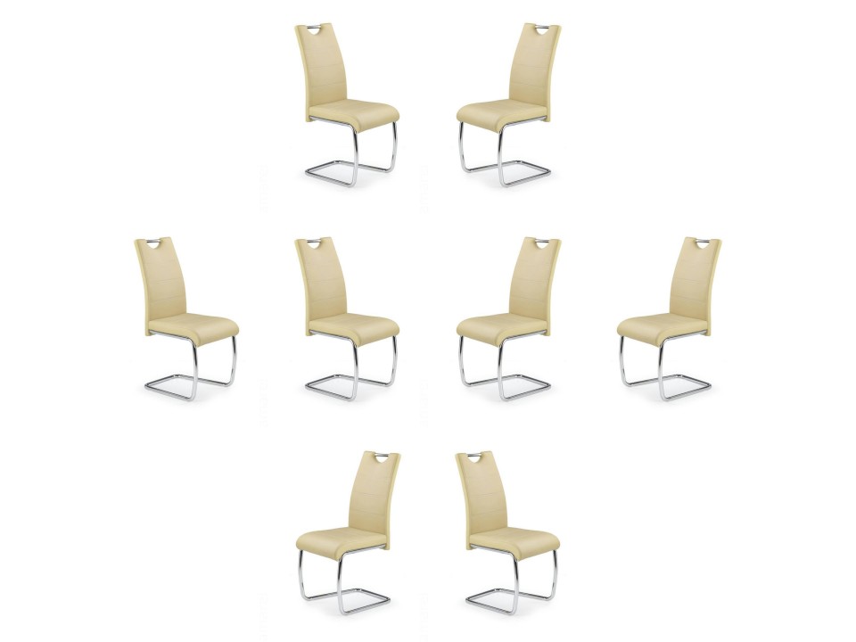 Osiem krzeseł beżowych - 0107