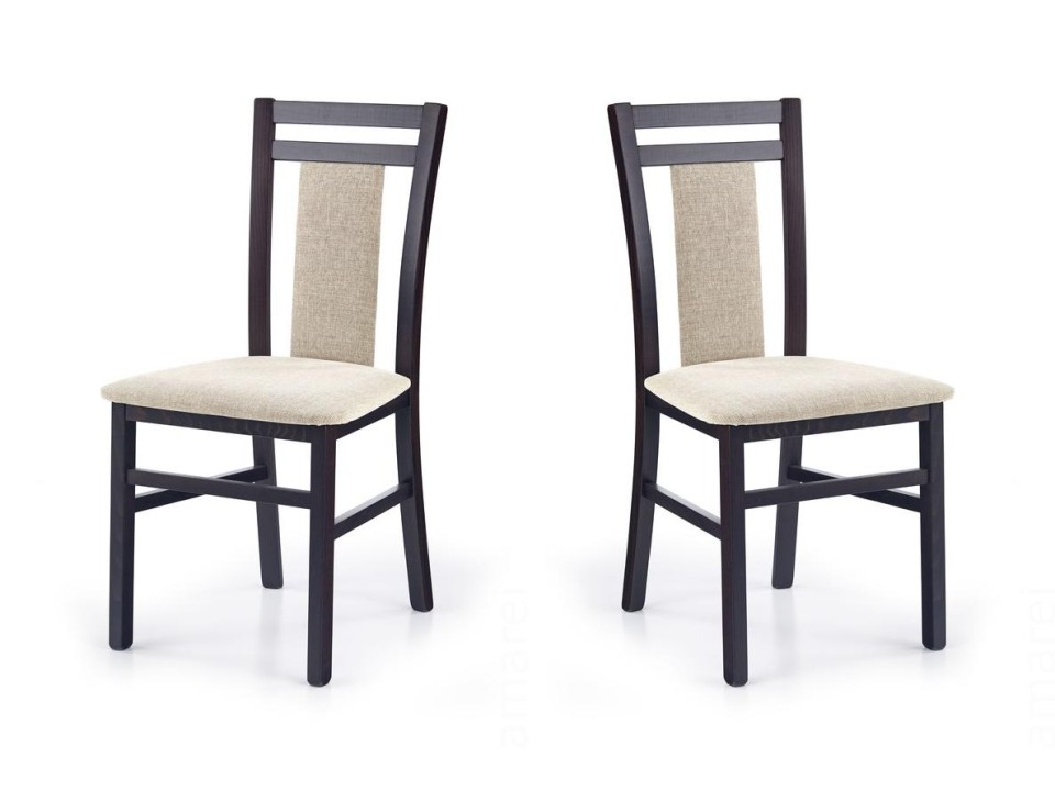 Dwa krzesła tapicerowane wenge  - 4298