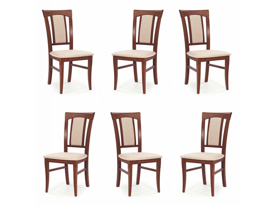 Sześć krzeseł czereśnia antyczna II tapicerowanych - 0855