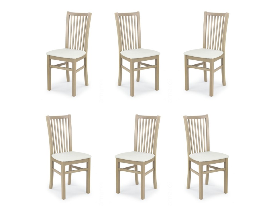 Sześć krzeseł dąb sonoma tapicerowanych - 0947