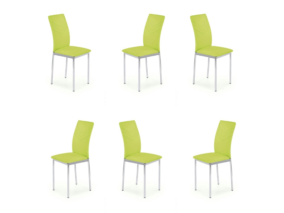 Sześć krzeseł lime green - 7039