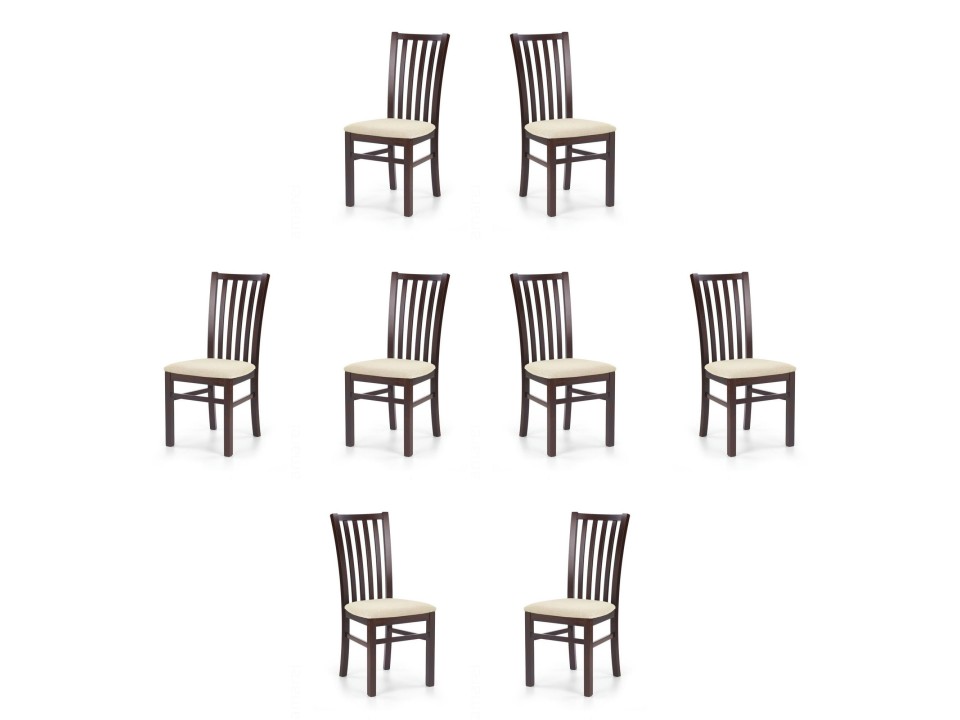 Osiem krzeseł ciemny orzech tapicerowanych - 5937
