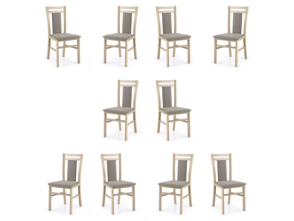 Dziesięć krzeseł dąb sonoma tapicerowanych - 3390