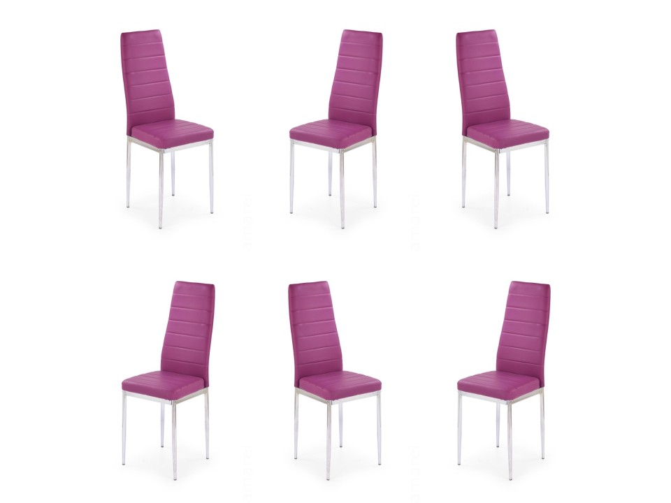 Sześć krzeseł fioletowych - 6940
