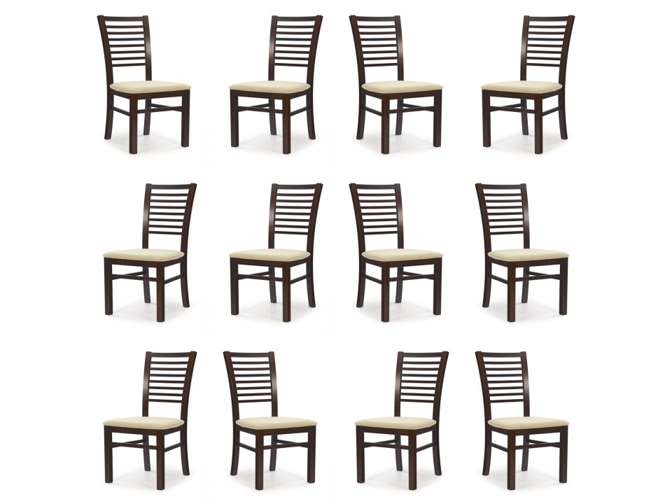 Dwanaście krzeseł ciemny orzech tapicerowanych - 2470