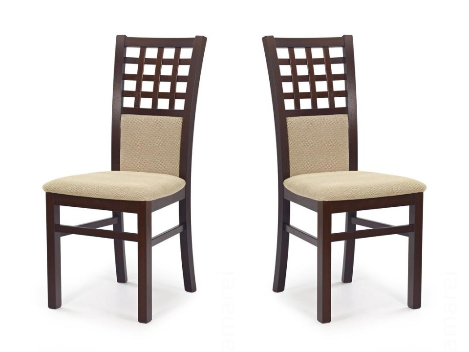Dwa krzesła tapicerowane  ciemny orzech - 2432