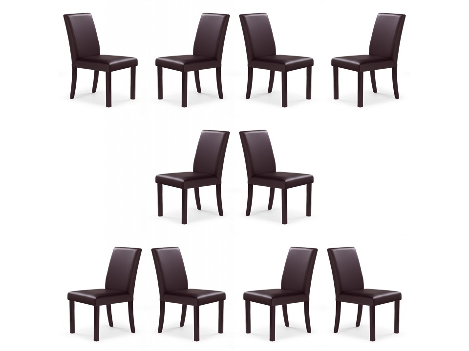Dziesięć krzeseł ciemny orzech / brąz - 5198