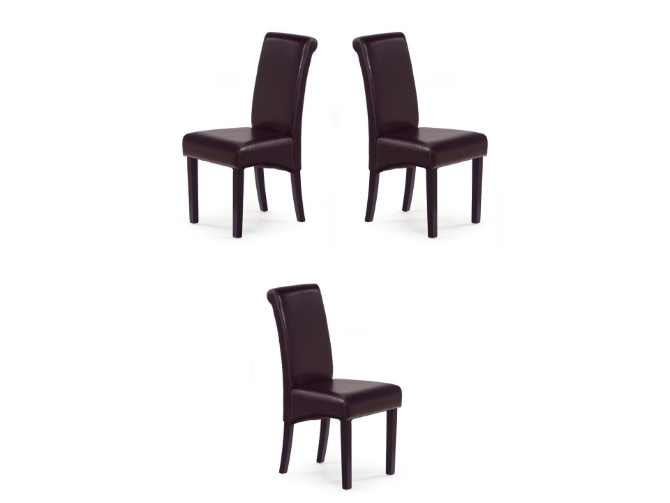 Trzy krzesła wenge ciemno brązowe - 7655
