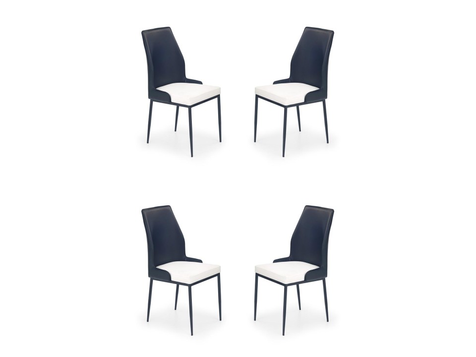 Cztery krzesła biało-czarne - 7589