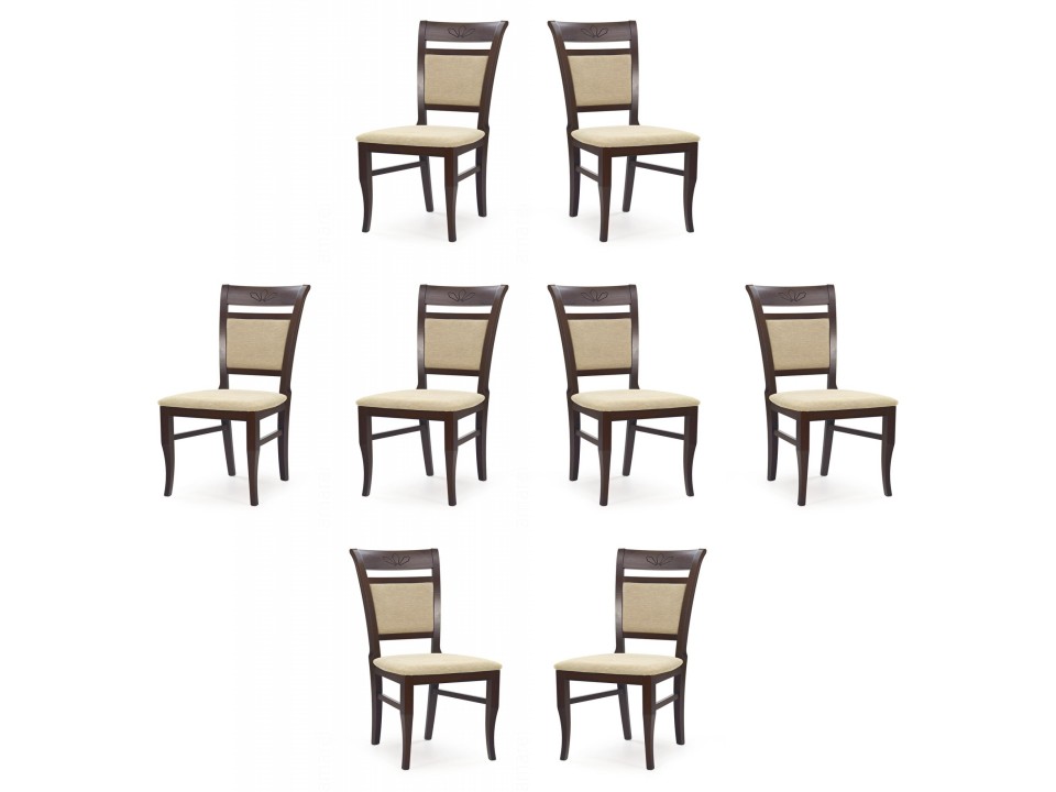 Osiem krzeseł ciemny orzech tapicerowanych - 2630