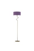 Lampa Czarna  podłogowa z fioletowym kloszem MORONI  Lysne