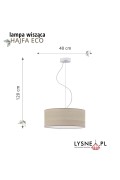 Lampa Designerska  wisząca HAJFA ECO fi - 40 cm - kolor dąb bielony  Lysne