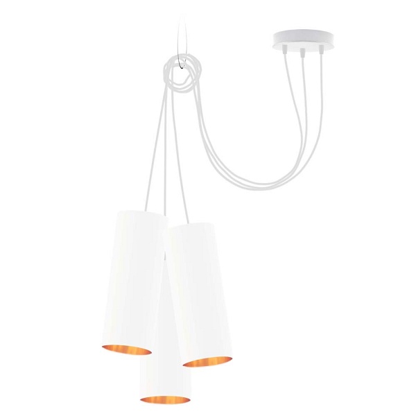 Lampa wisząca biała VIZELA T3 GOLD  Lysne