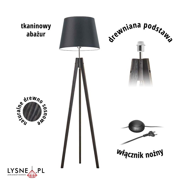 Lampa podłogowa na 3 nogach ARUBA  Lysne
