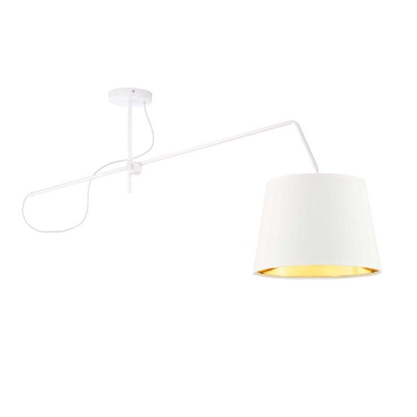 Żyrandol Biały żyrandol ze złotym wnętrzem OVIEDO GOLD  Lysne