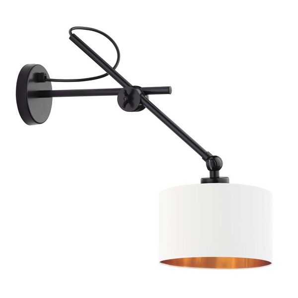 Lampka ścienna na wysięgniku HAMILTON GOLD  Lysne