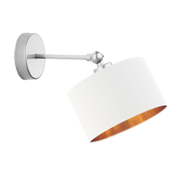 Lampka Biała  ścienna ze złotym wnętrzem TIRANA GOLD  Lysne