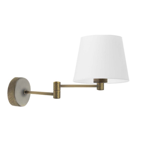 Kinkiet Biały  z regulowanym ramieniem LUGO  Lysne