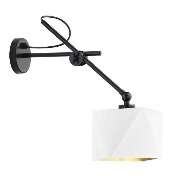 Lampka Biała  ścienna ze złotym wnętrzem TIRANA GOLD  Lysne