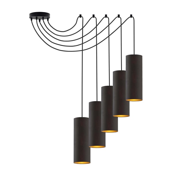 Żyrandol do salonu typu pająk VIZELA T5 GOLD  Lysne