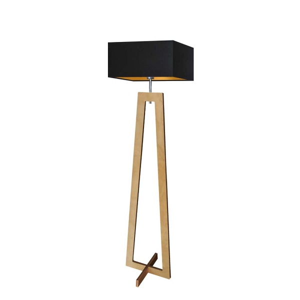 Lampa Drewniana  podłogowa JAWA GOLD  Lysne
