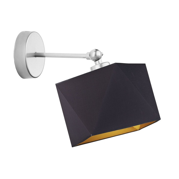 Lampka Czarna  ścienna ze złotym wnętrzem ULSAN GOLD  Lysne