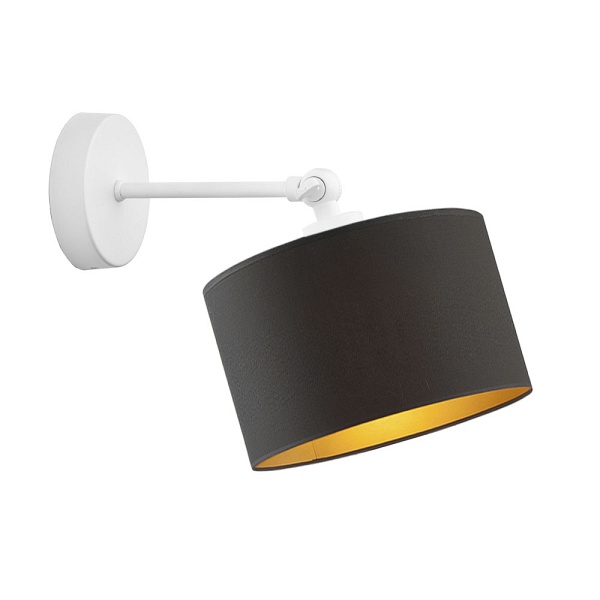 Lampka Czarna  ścienna ze złotym wnętrzem TETE GOLD  Lysne