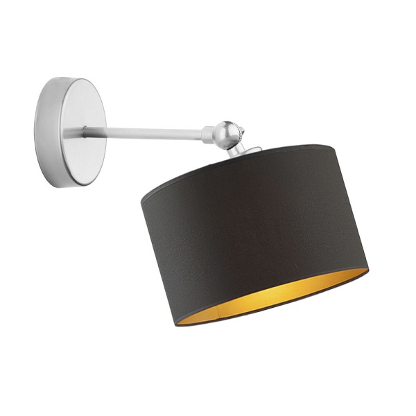 Lampka Czarna  ścienna ze złotym wnętrzem TETE GOLD  Lysne