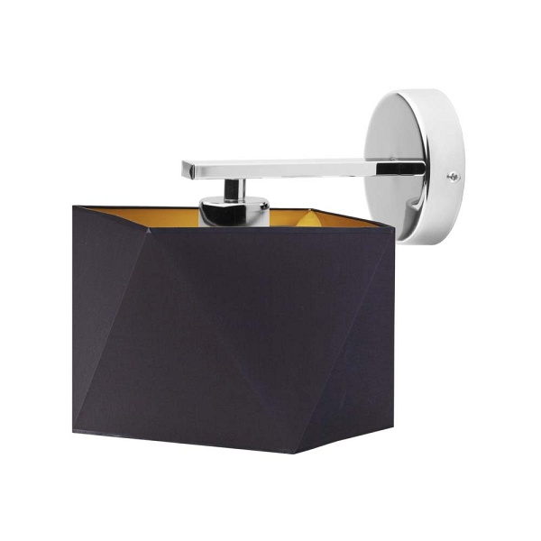 Kinkiet Czarny  do sypialni PATNA GOLD  Lysne