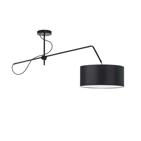 Lampa Czarna  wisząca z regulowanym ramieniem RIO  Lysne