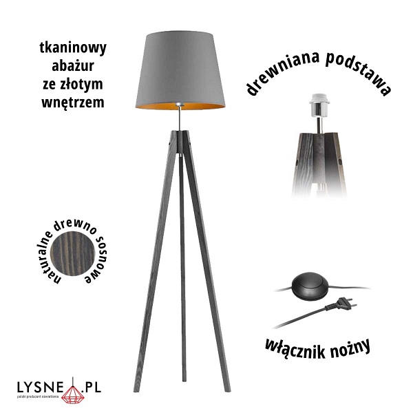Lampa Designerska  stojąca ARUBA GOLD  Lysne