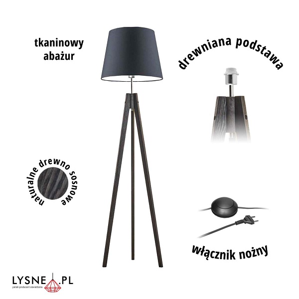 Lampa Nowoczesna  do salonu z włącznikiem nożnym ARUBA  Lysne