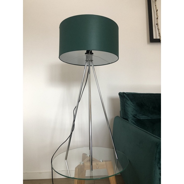 Lampa Nowoczesna  do salonu z włącznikiem nożnym  Stelaż chrom  Lysne