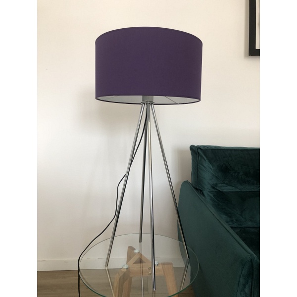 Lampa Nowoczesna  do salonu z włącznikiem nożnym  Stelaż chrom  Lysne