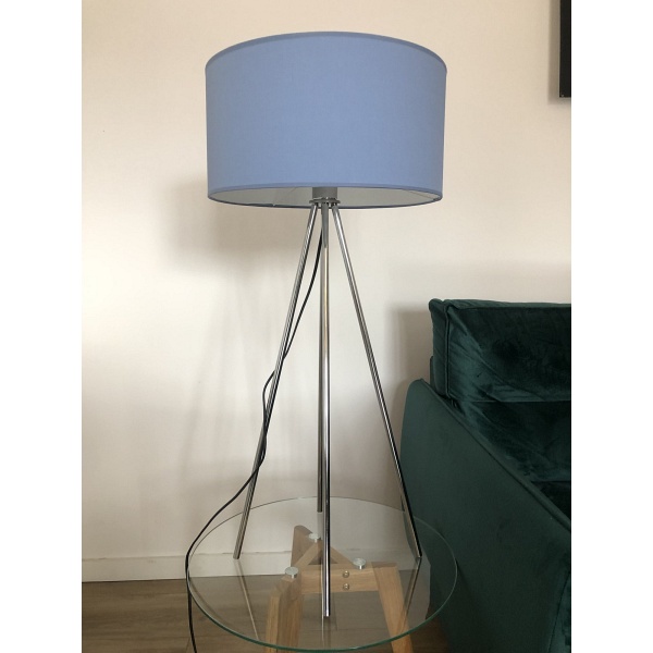 Lampa Nowoczesna  do salonu z włącznikiem nożnym  Stelaż chrom  Lysne