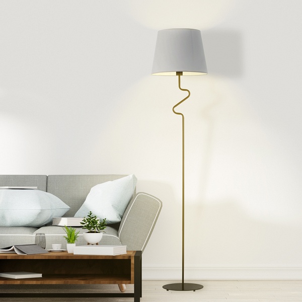 Lampa Czarna  stojąca FOGO  Lysne