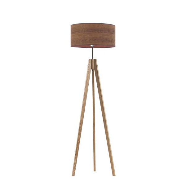 Lampa Mahoniowa  podłogowa do sypialni HAITI ECO  Lysne