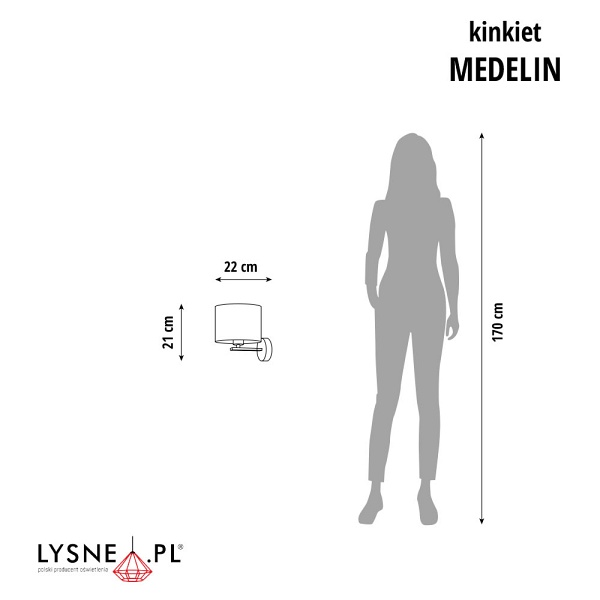 Nowoczesne oświetlenie ścienne MEDELIN VELUR  Lysne