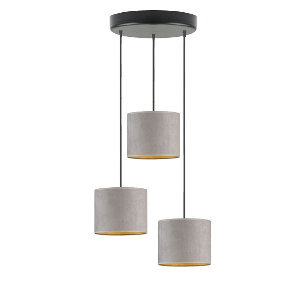 Lampa wisząca 3 klosze PUEBLO VELUR  Lysne