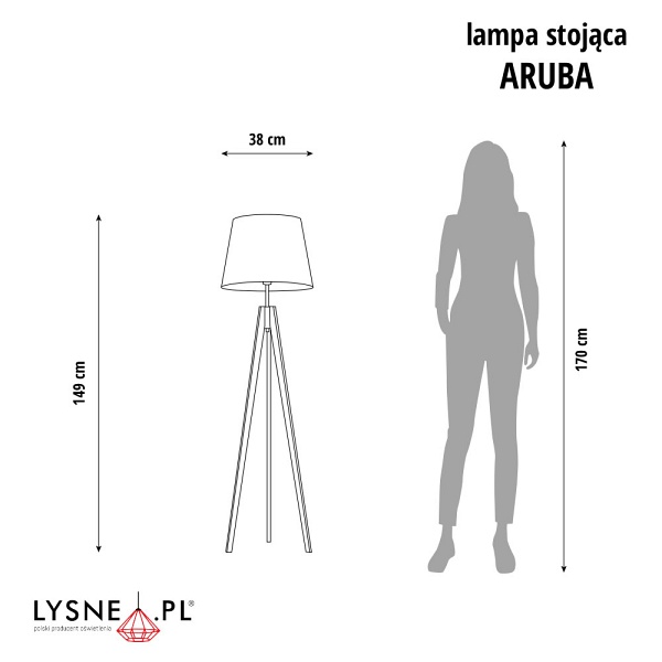 Oświetlenie podłogowe do salonu ARUBA VELUR  Lysne