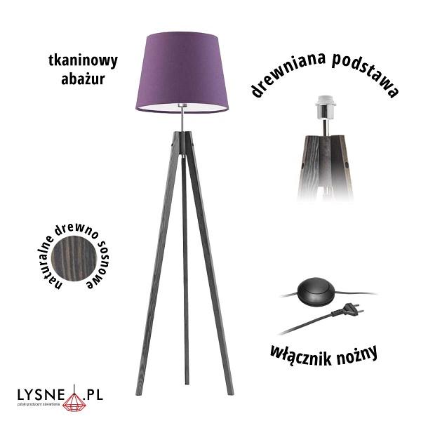 Lampa Drewniana  podłogowa ARUBA  Lysne