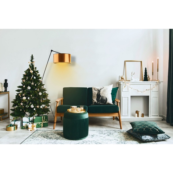 Lampa Czarna  stojąca do salonu BARI MIRROR  Lysne