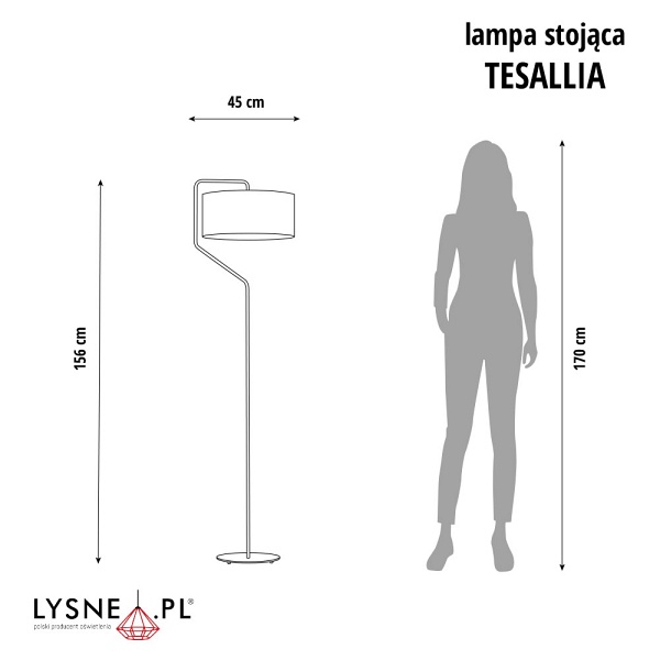 Lampa stojąca do salonu TESALLIA GOLD  Lysne