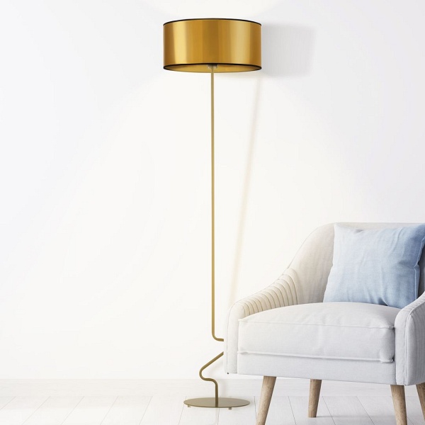 Lampa Czarno złota  stojąca JERSEY MIRROR  Lysne