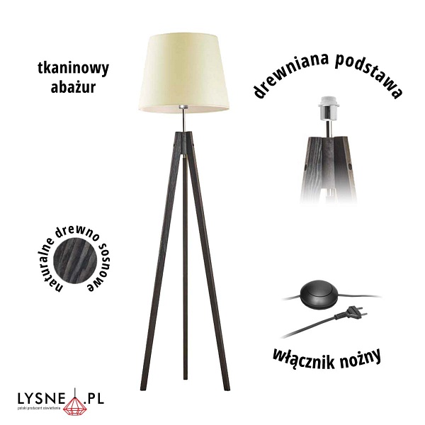 Lampa Nowoczesna  podłogowa do sypialni ARUBA  Lysne
